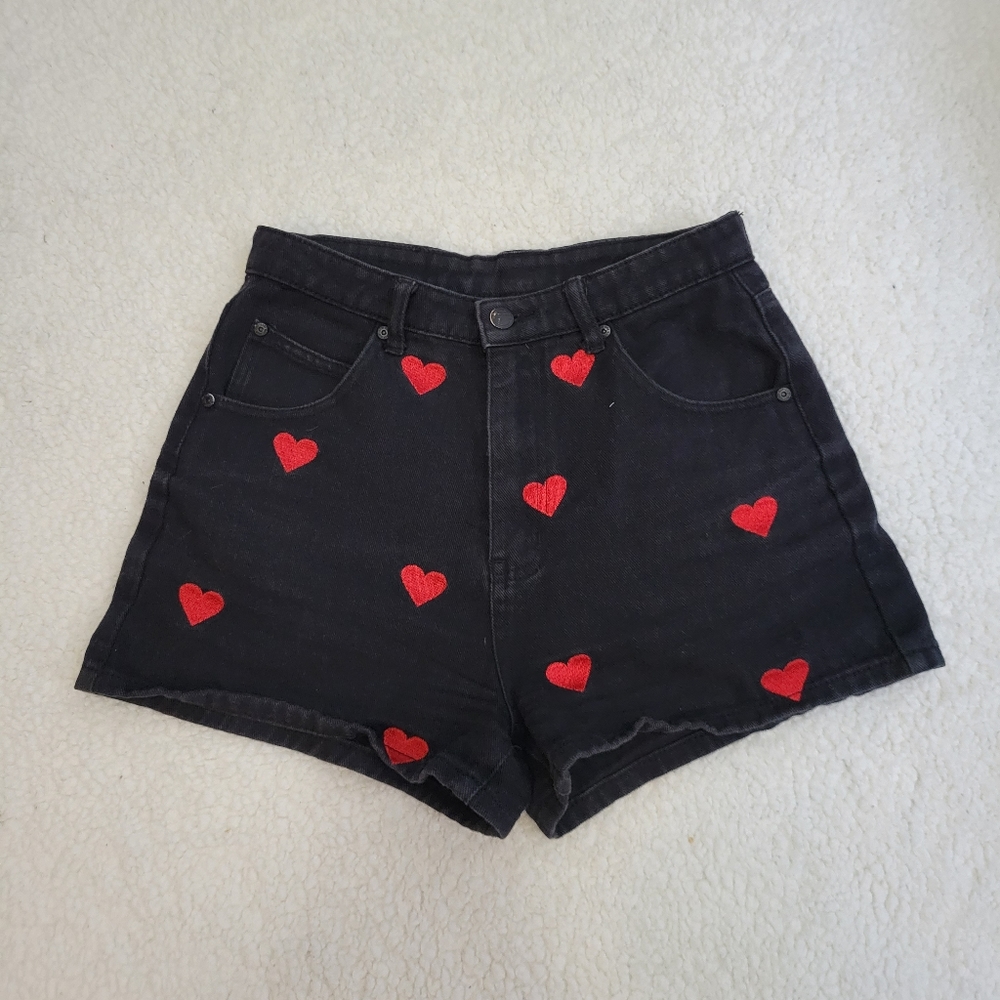 Lazy Oaf Denim Heart Shorts